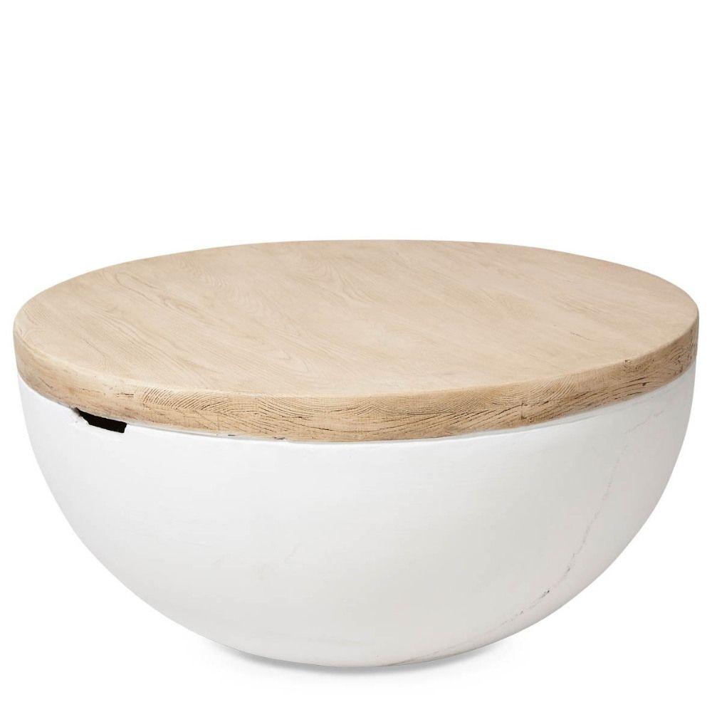 Hamptons Indoor/Outdoor Round Coffee Table Light Oak/White YS01 - Coffee TableYS019332092115906 6