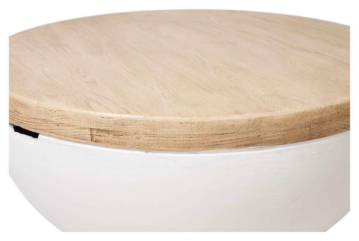 Hamptons Indoor/Outdoor Round Coffee Table Light Oak/White YS01 - Coffee TableYS019332092115906 4