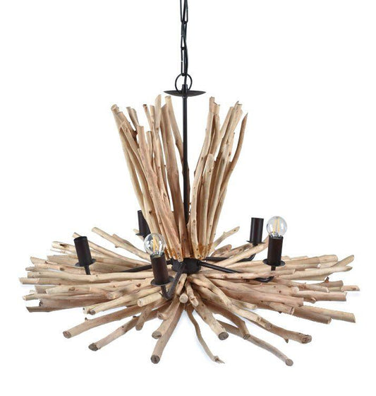 HG Living 5 Light Driftwood Chandelier - Natural/Black - Pendant LightUE049332092123680 1