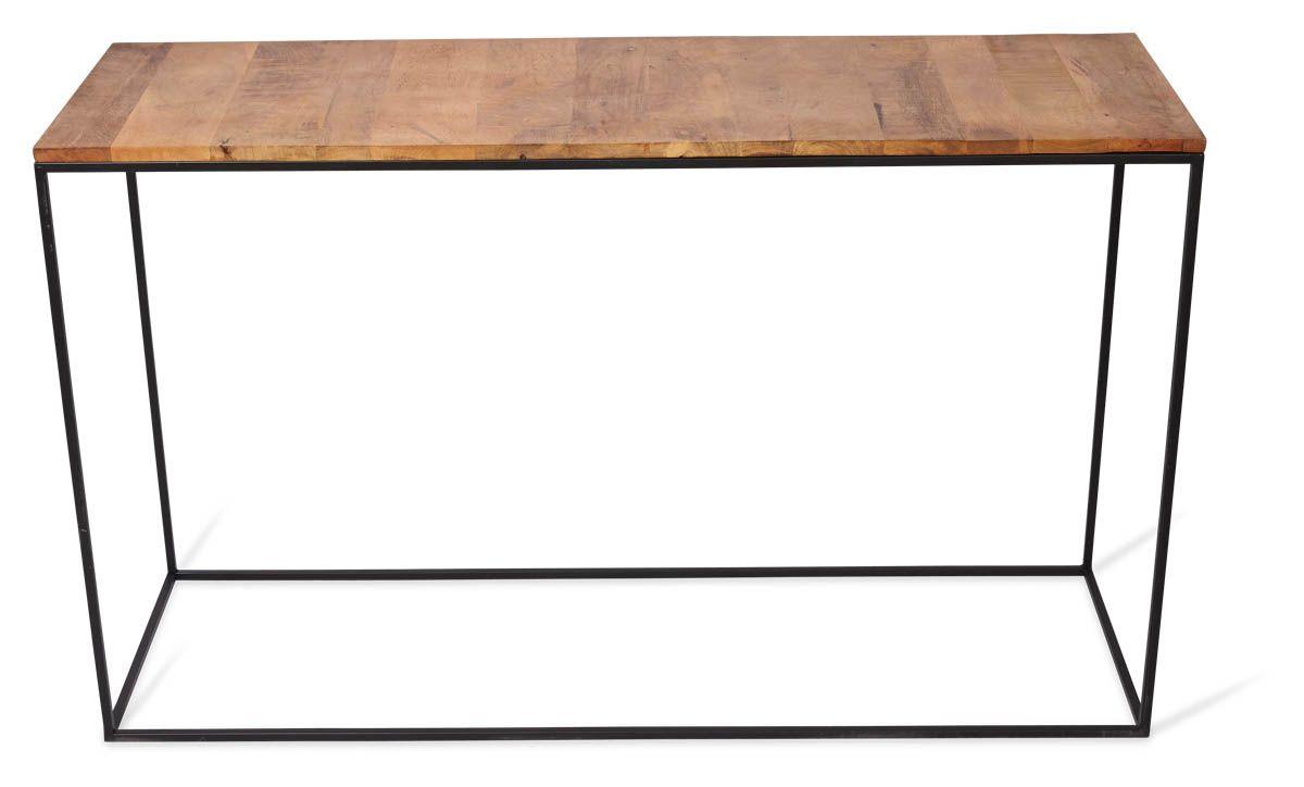 HG Living Ava Rectangular Console Table With Mango Wood Top And Iron Legs Natural/Black - Console TableGF649332092117368 4