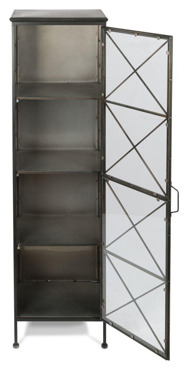 HG Living Black Metal Book Case With Glass Door - Book ShelfMQ309332092105396 4