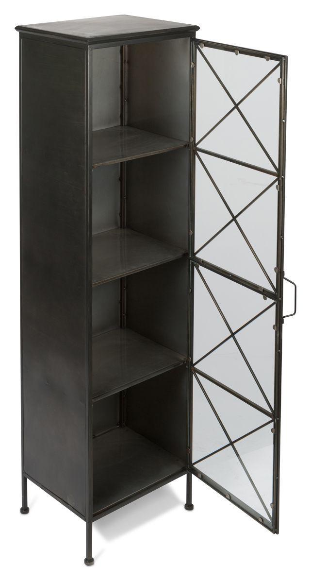 HG Living Black Metal Book Case With Glass Door - Book ShelfMQ309332092105396 3