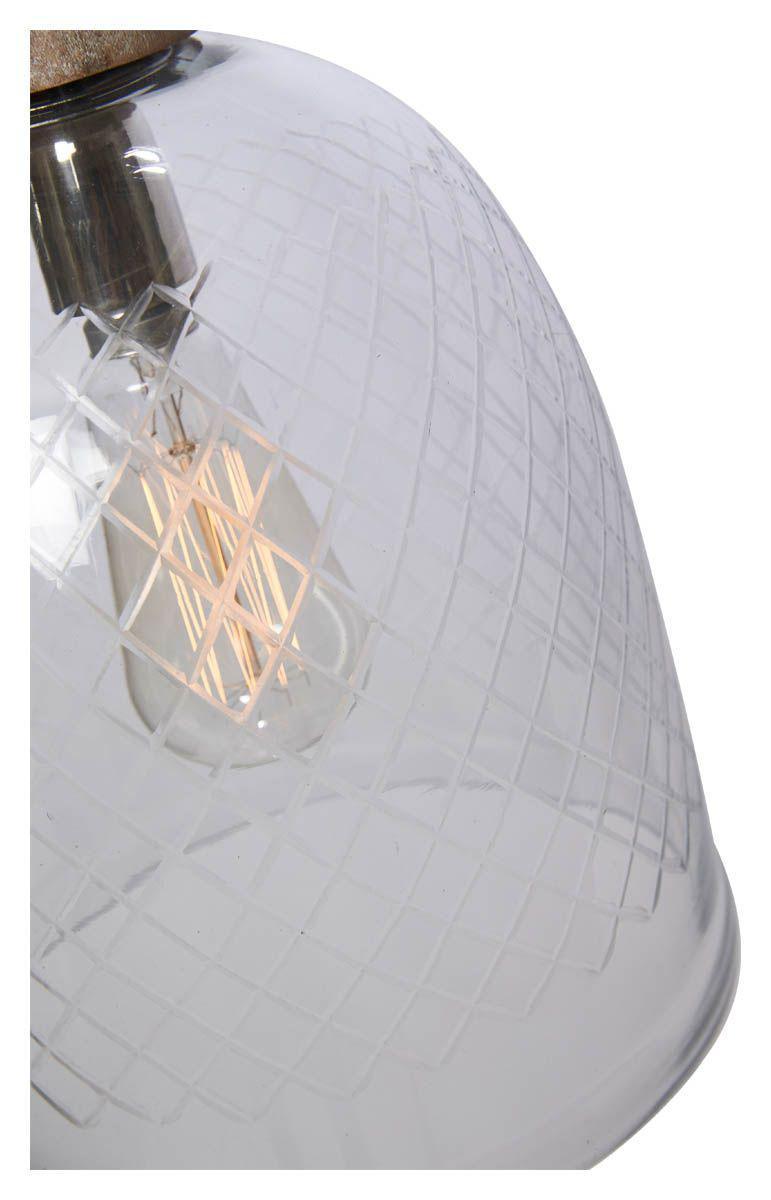 HG Living Byron Curved Cut Glass And Wood Pendant Light - Clear/White Wash - Pendant LightVE509332092116880 4