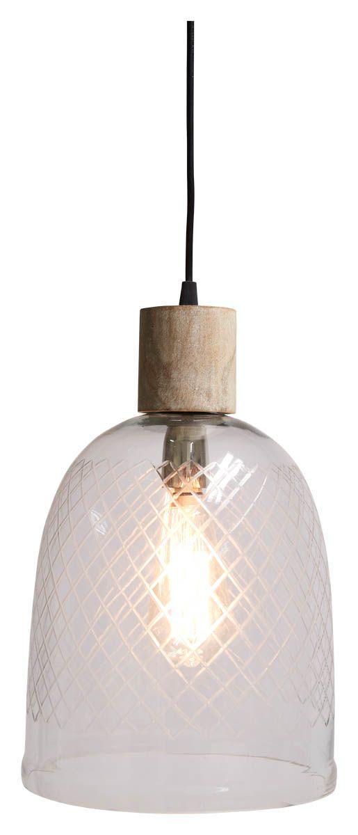 HG Living Byron Curved Cut Glass And Wood Pendant Light - Clear/White Wash - Pendant LightVE509332092116880 3