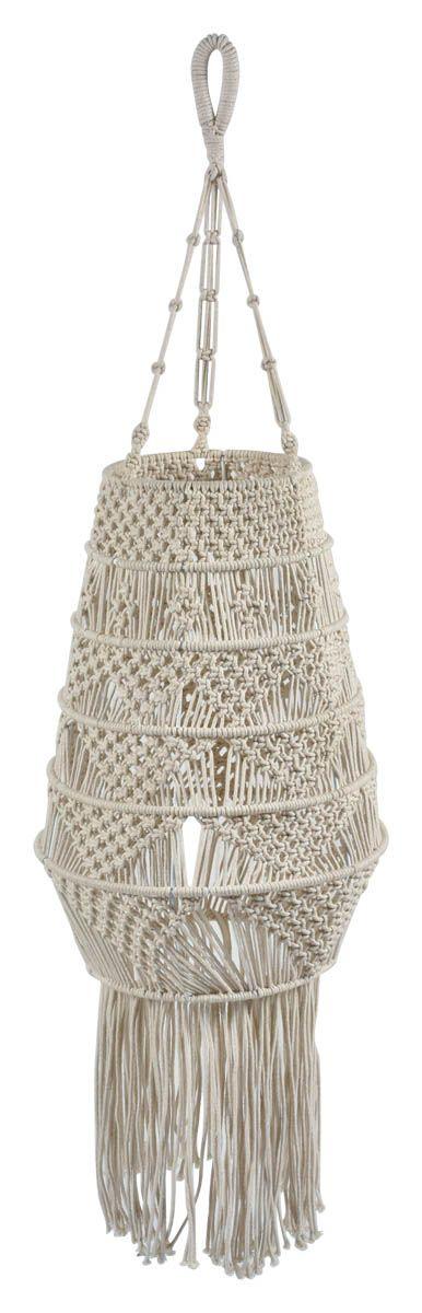 HG Living Byron Macrame Long Pendant Light With Tassels - Off White IP03 - Pendant LightIP039332092124380 1