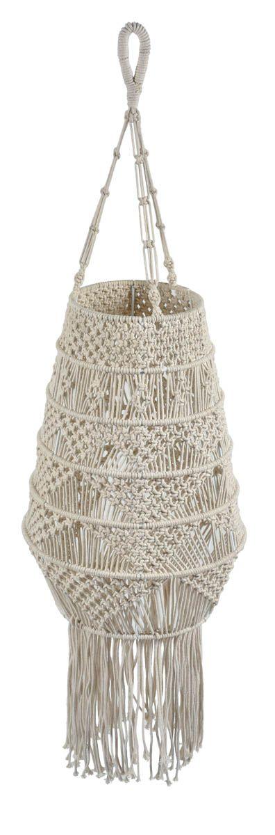 HG Living Byron Macrame Long Pendant Light With Tassels - Off White IP03 - Pendant LightIP039332092124380 2