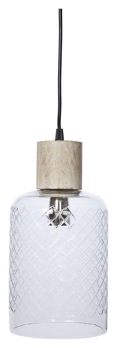 HG Living Byron Tubular Cut Glass And Wood Pendant Light Clear/White Wash VE51 - Pendant LightVE519332092116897 2