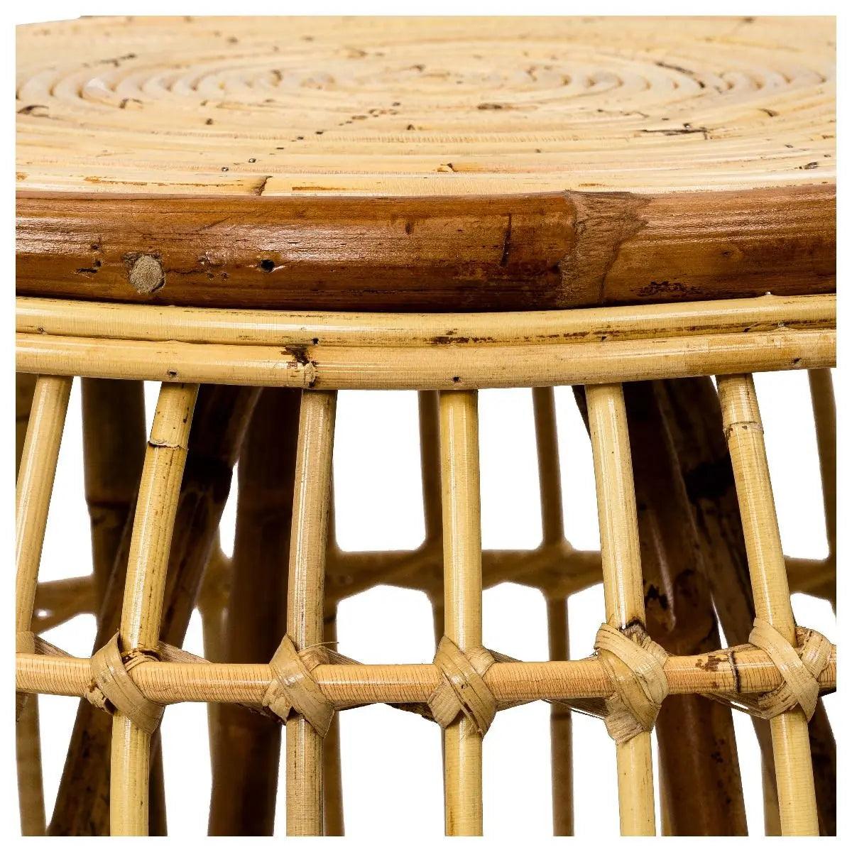 HG Living Cali Rattan Round Side Table Natural WI06 - Bedside TableWI069332092132774 3