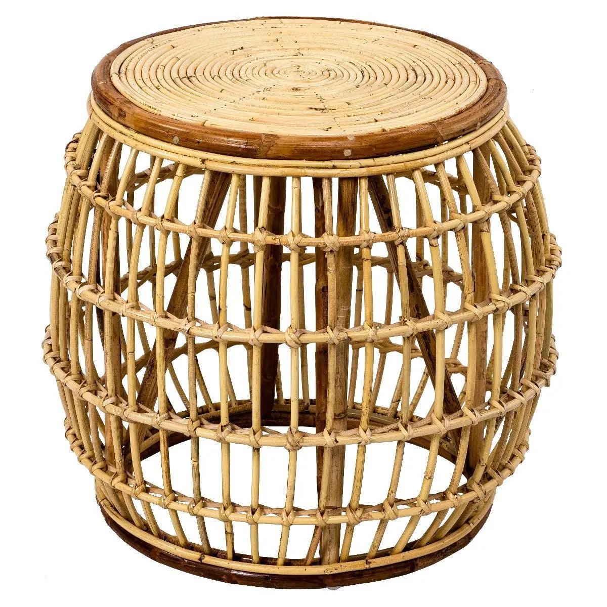 HG Living Cali Rattan Round Side Table Natural WI06 - Bedside TableWI069332092132774 1