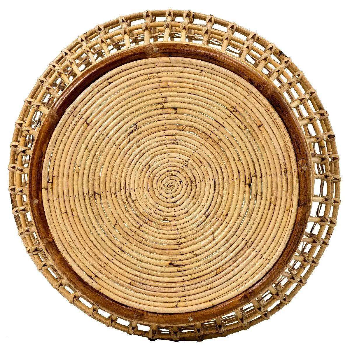 HG Living Cali Rattan Round Side Table Natural WI06 - Bedside TableWI069332092132774 2