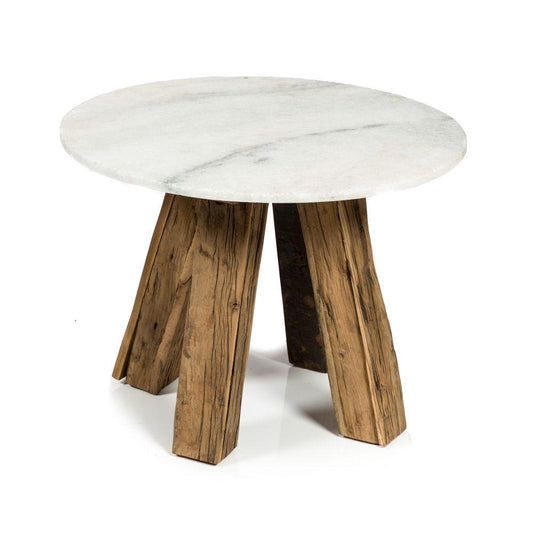 HG Living Cape Cod Recycled Wood/Stone Side Table Ivory/Natural - Side TableBX419332092075019 1