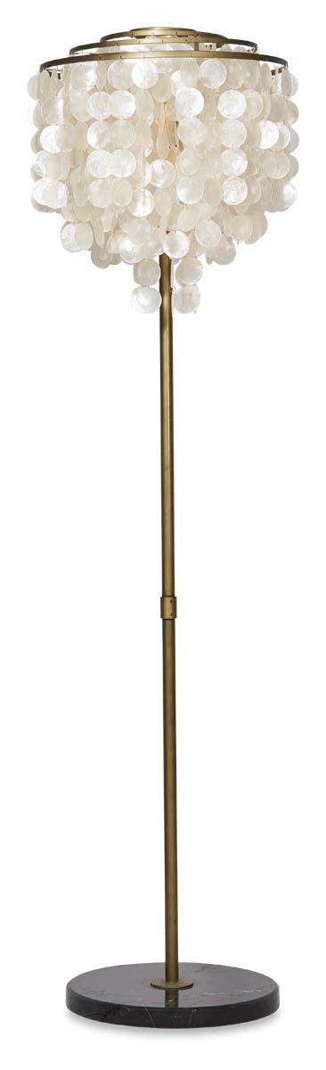 HG Living Capiz Shell Tierred Floor Lamp Gold/Cream - Floor Lamp and ShadeLG049332092118723 1