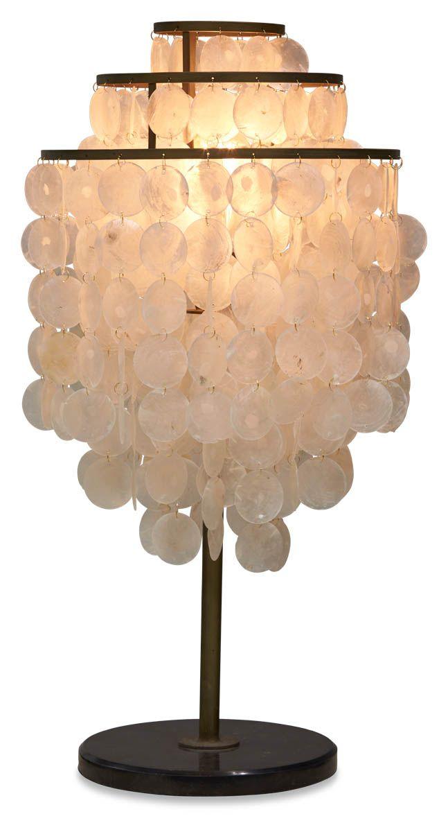 HG Living Capiz Shell Tierred Table Lamp Gold/Cream - Floor Lamp and ShadeLG019332092118693 2