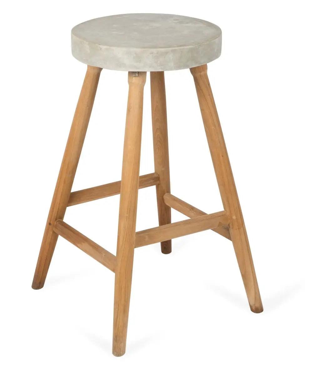 HG Living Cement And Wood New Age Bar Stool Grey/Natural MK22 - Bar/CounterMK229332092089283 1