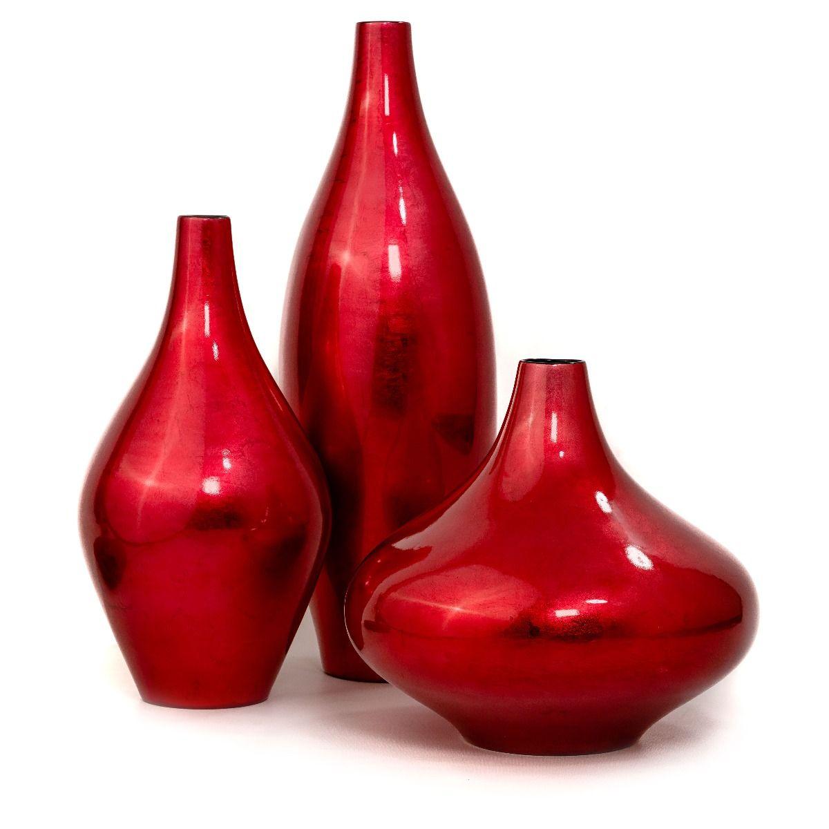 HG Living Ceramic Lacquer Vase Tall - Red TD249 - VasesTD2499332092133337 7