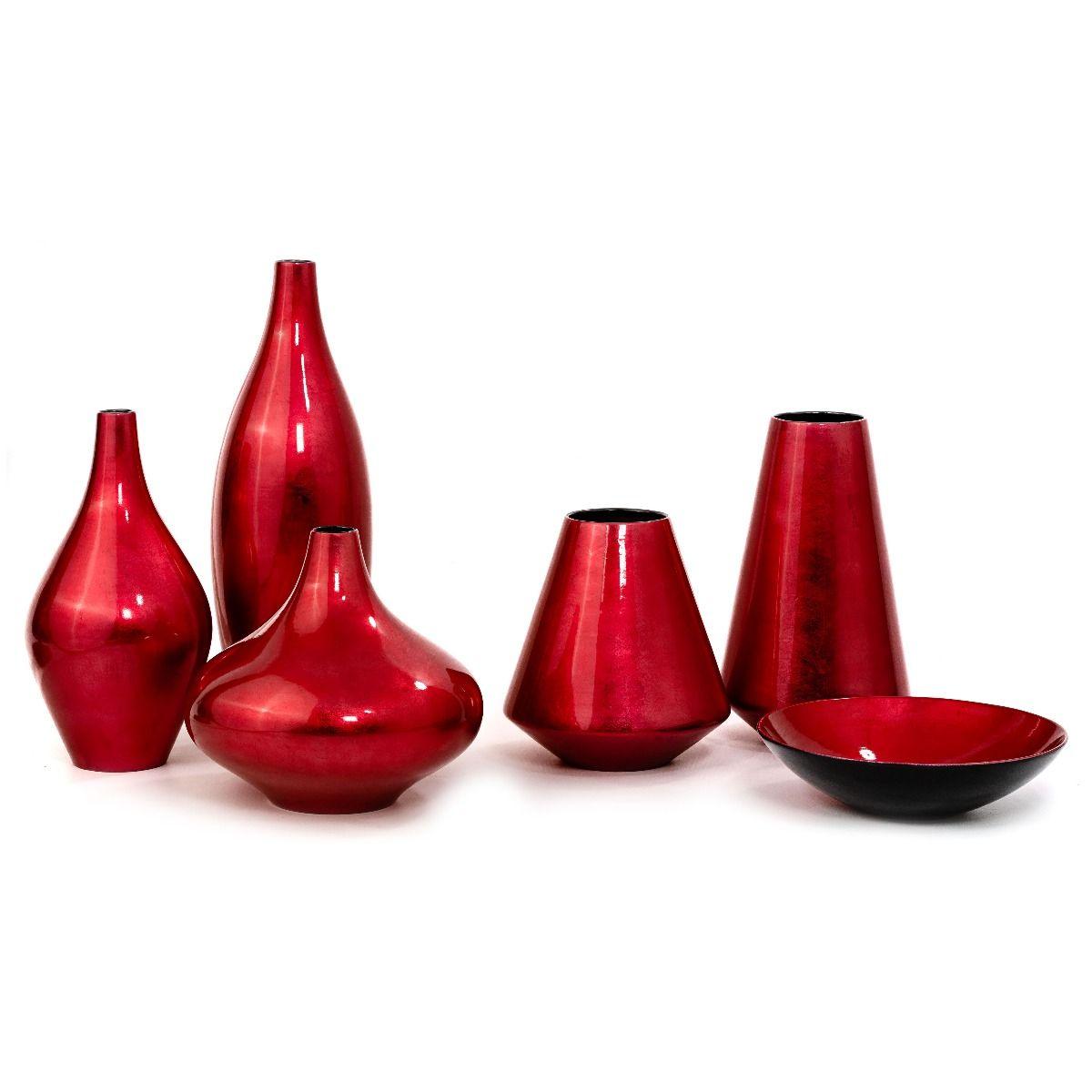 HG Living Ceramic Lacquer Vase Tall - Red TD249 - VasesTD2499332092133337 8