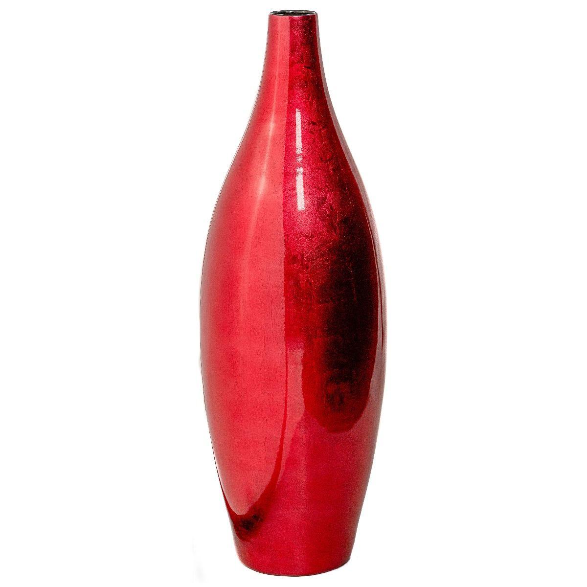 HG Living Ceramic Lacquer Vase Tall - Red TD249 - VasesTD2499332092133337 3