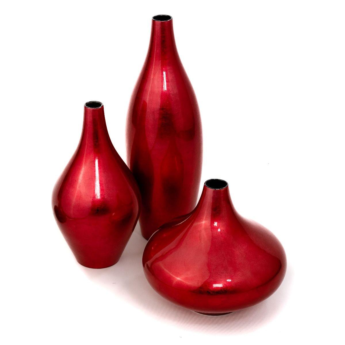 HG Living Ceramic Lacquer Vase Tall - Red TD249 - VasesTD2499332092133337 6