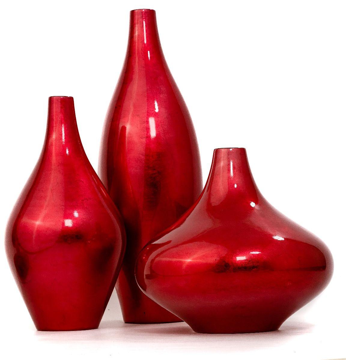 HG Living Ceramic Lacquer Vase Tall - Red TD249 - VasesTD2499332092133337 5