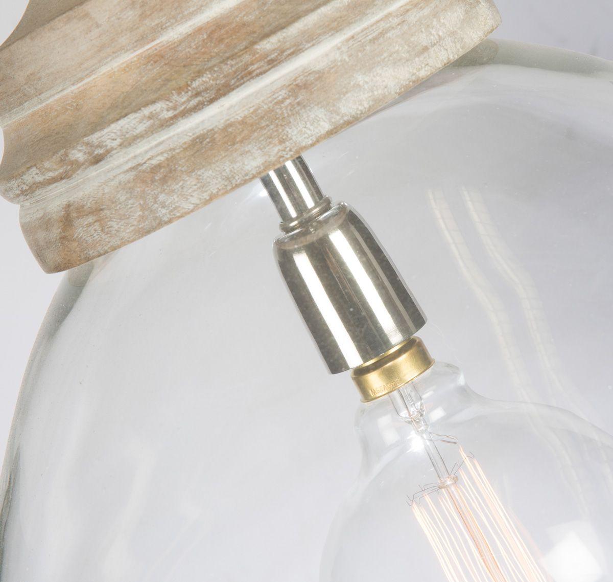 HG Living Hamptons Clear Glass And Wood, Pendant Light - Pendant LightVE179332092085957 2