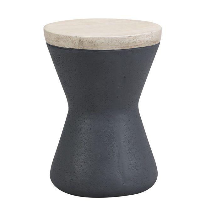 HG Living Hampton's Indoor/Outdoor Round Side Table Light Oak/Grey YS09 - Side TableYS099332092133153 3