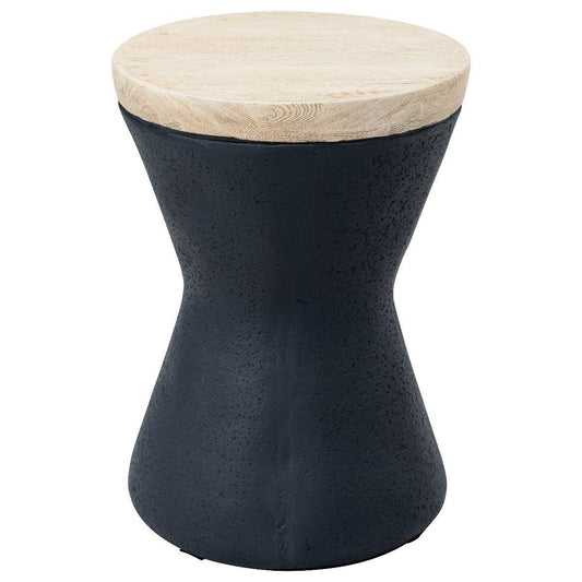 HG Living Hampton's Indoor/Outdoor Round Side Table Light Oak/Grey YS09 - Side TableYS099332092133153 1