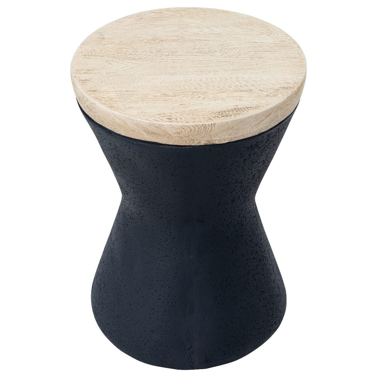 HG Living Hampton's Indoor/Outdoor Round Side Table Light Oak/Grey YS09 - Side TableYS099332092133153 8