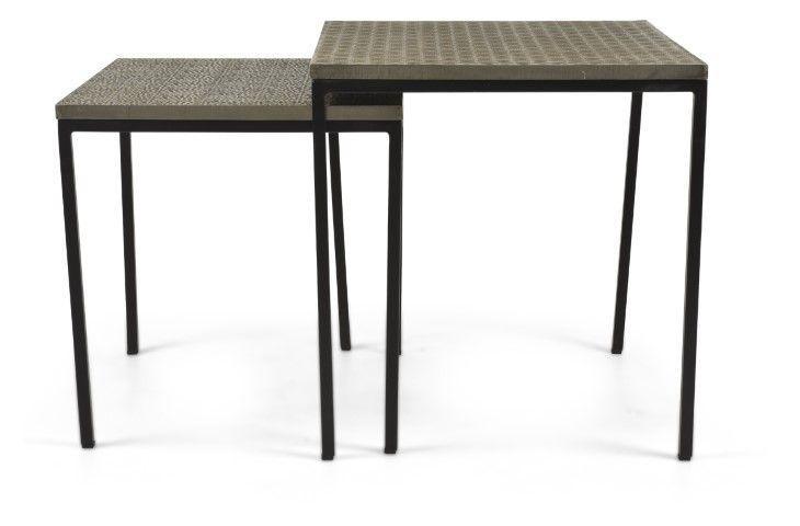 HG Living Jaipur Set Of 2 Iron Square Tables Silver MM08 - Coffee TableMM089332092123444 2