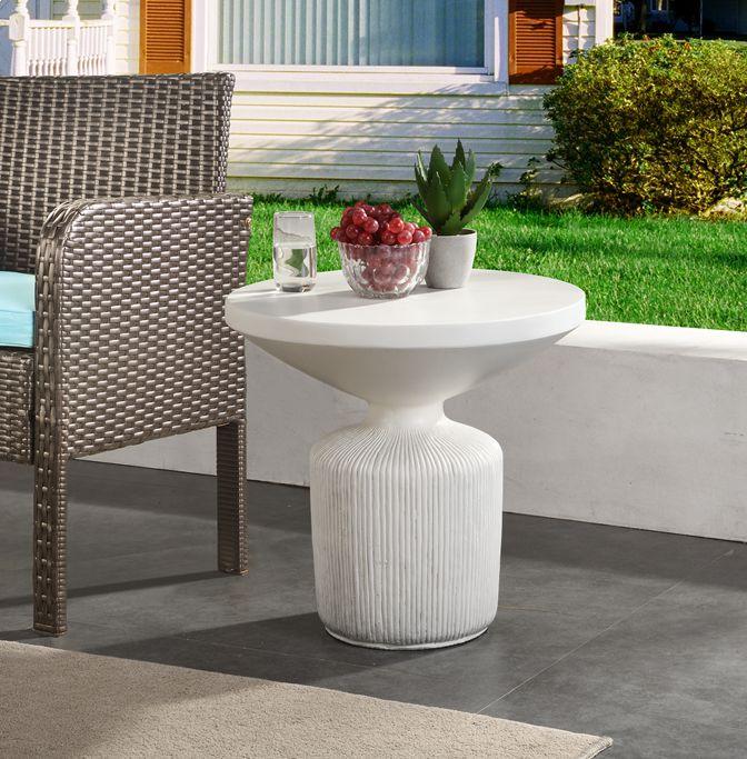 HG Living Lahaina Faux Concrete (Magnesium Oxide) Side Table Coconut Milk YS11 - Side TableYS119332092133177 8