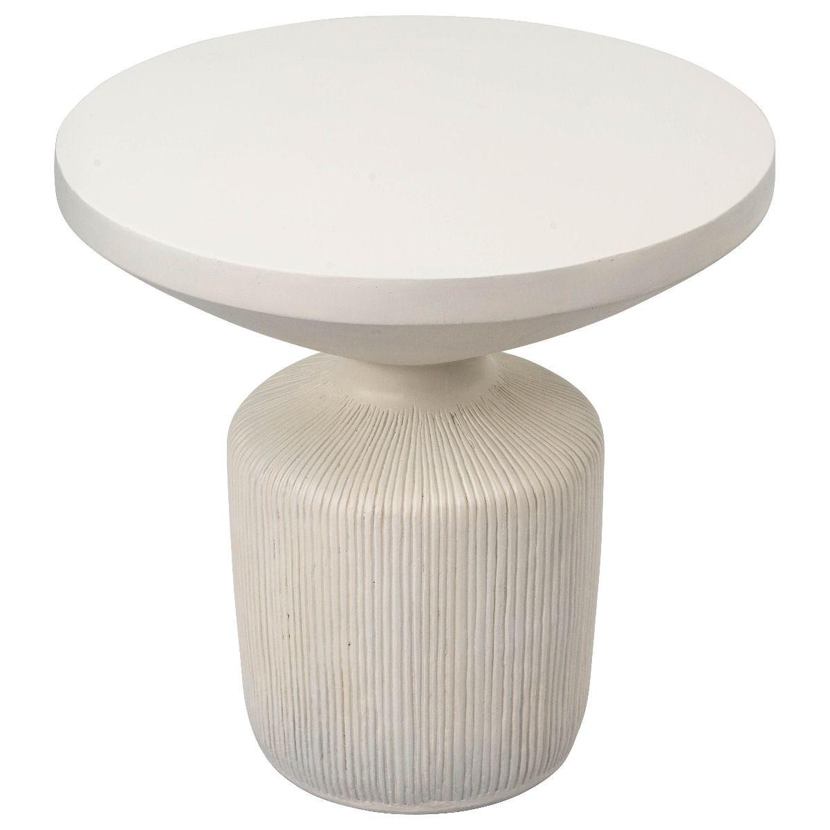 HG Living Lahaina Faux Concrete (Magnesium Oxide) Side Table Coconut Milk YS11 - Side TableYS119332092133177 4