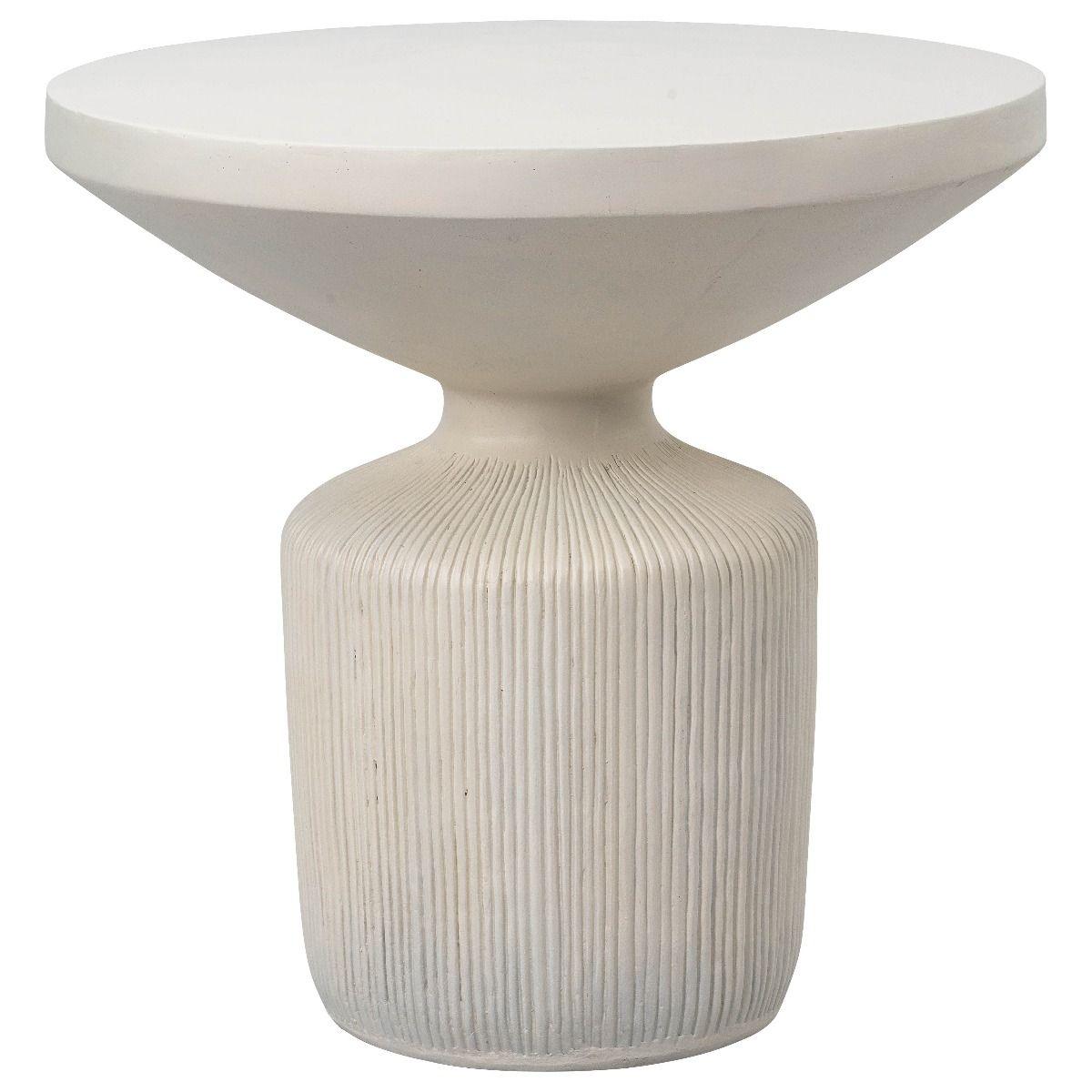 HG Living Lahaina Faux Concrete (Magnesium Oxide) Side Table Coconut Milk YS11 - Side TableYS119332092133177 10