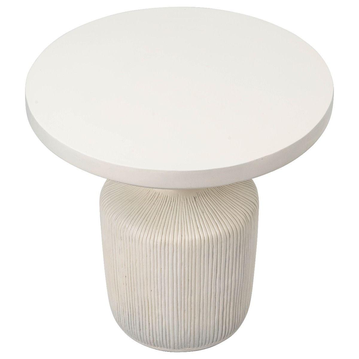 HG Living Lahaina Faux Concrete (Magnesium Oxide) Side Table Coconut Milk YS11 - Side TableYS119332092133177 11