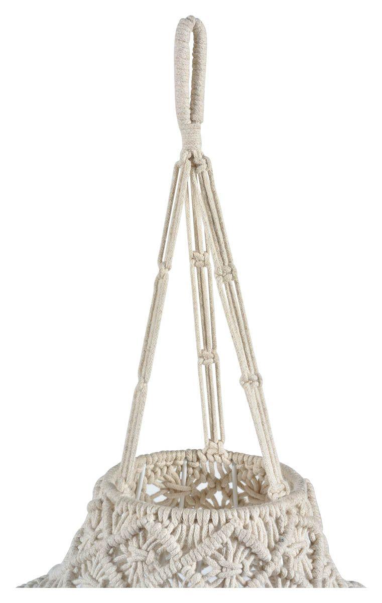 HG Living Noosa Macrame Round Pendant Light With Tassels - Off White IP02 - Pendant LightIP029332092124373 2