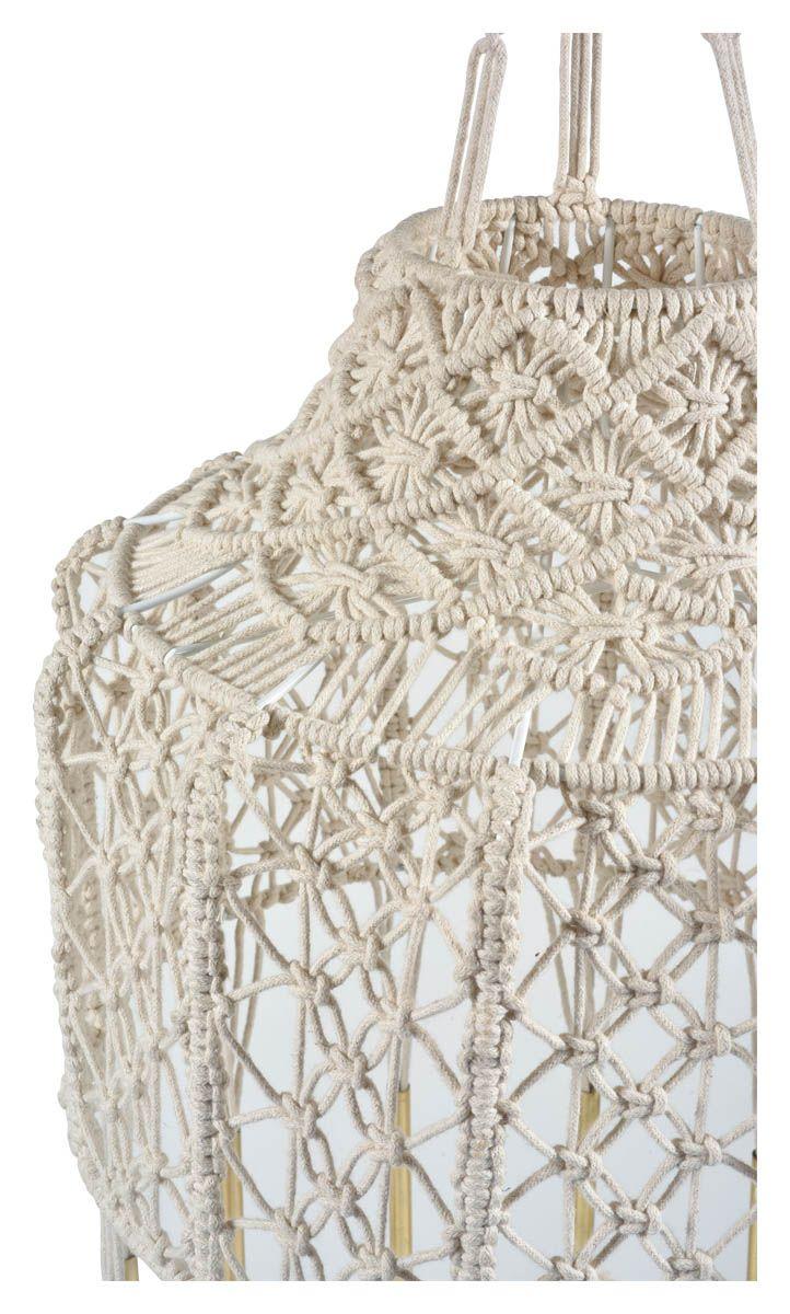 HG Living Noosa Macrame Round Pendant Light With Tassels - Off White IP02 - Pendant LightIP029332092124373 3