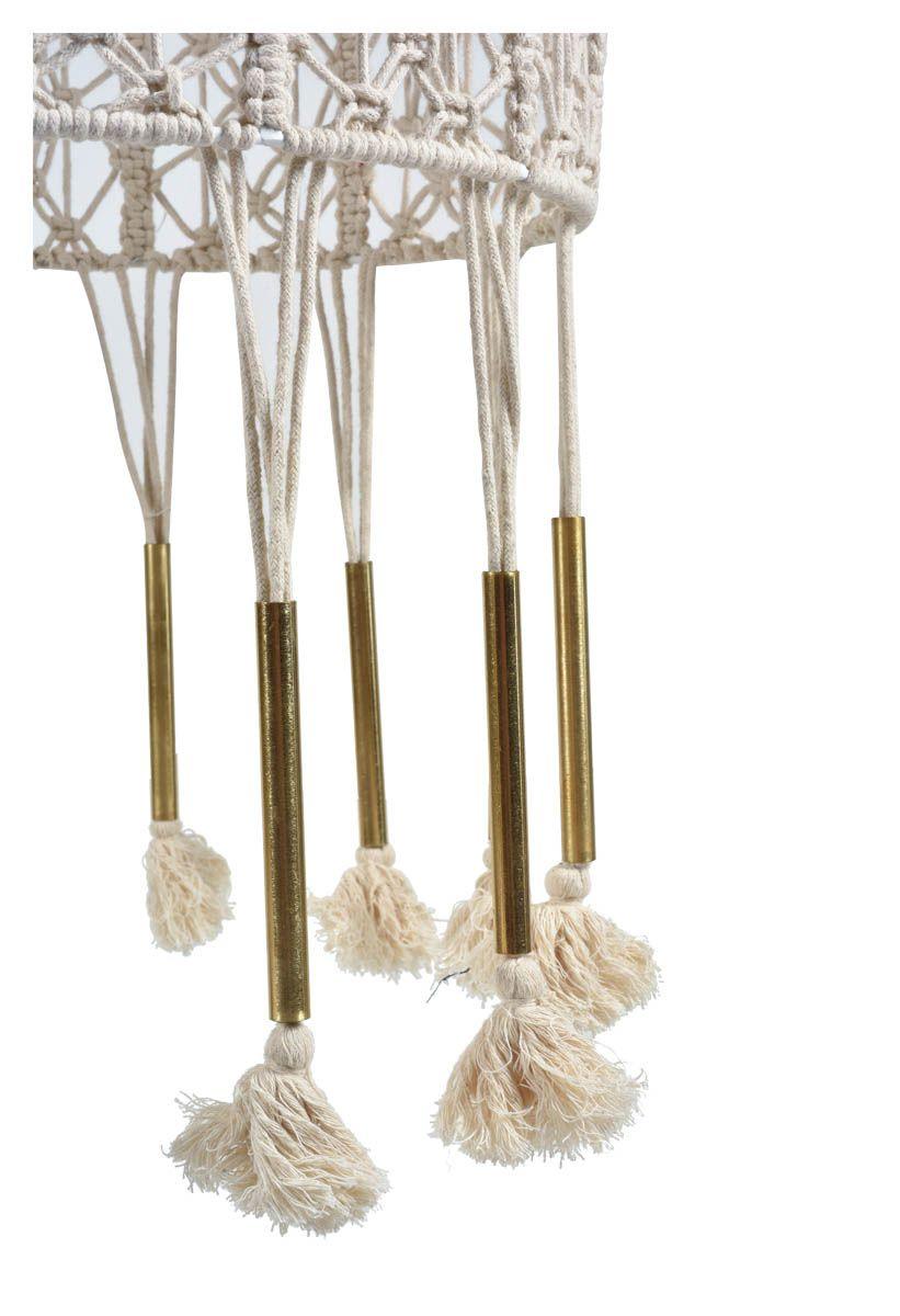 HG Living Noosa Macrame Round Pendant Light With Tassels - Off White IP02 - Pendant LightIP029332092124373 4