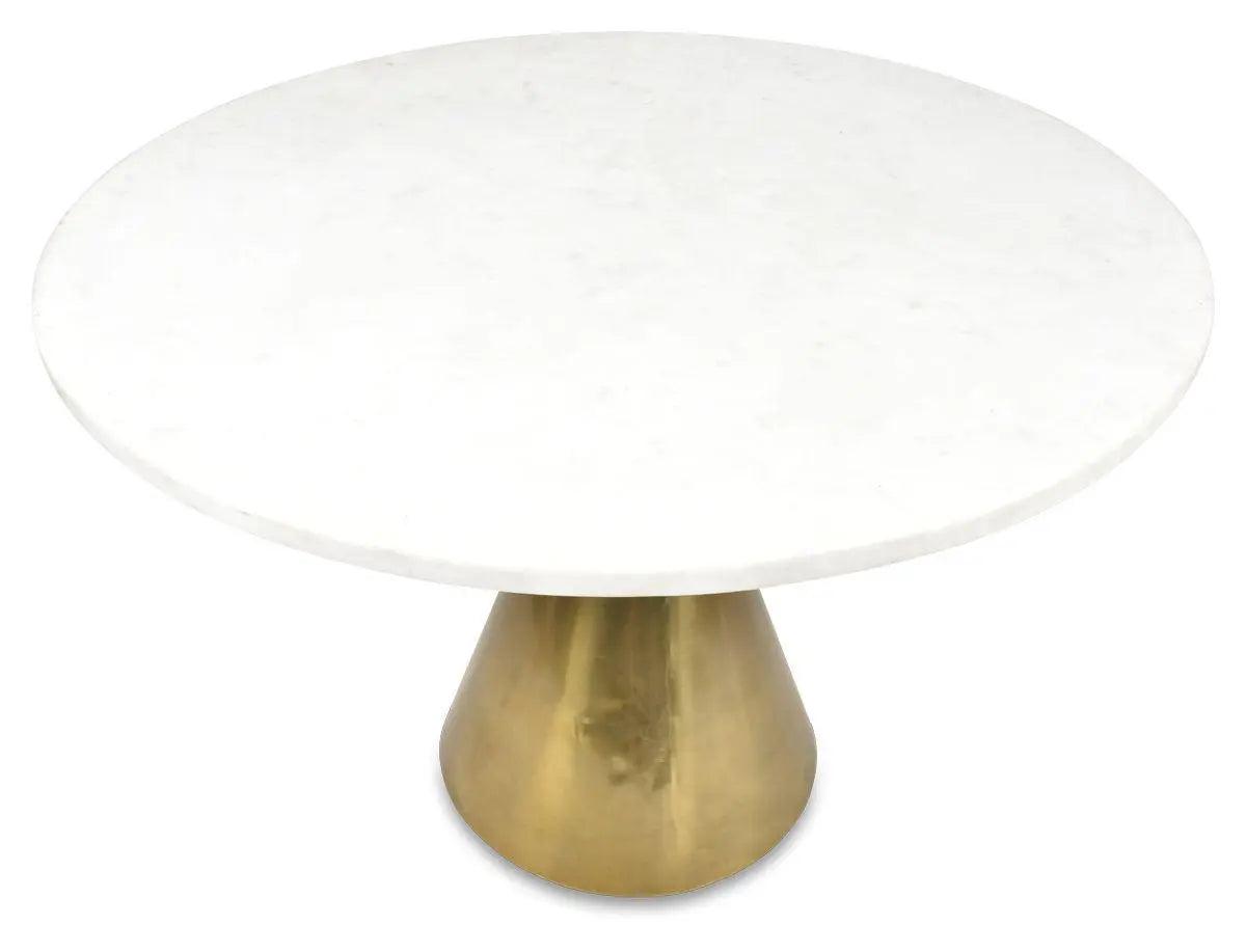 HG Living Pedestal Marble Iron Dining Table Antique Brass - Dining TableGF879332092123086 7