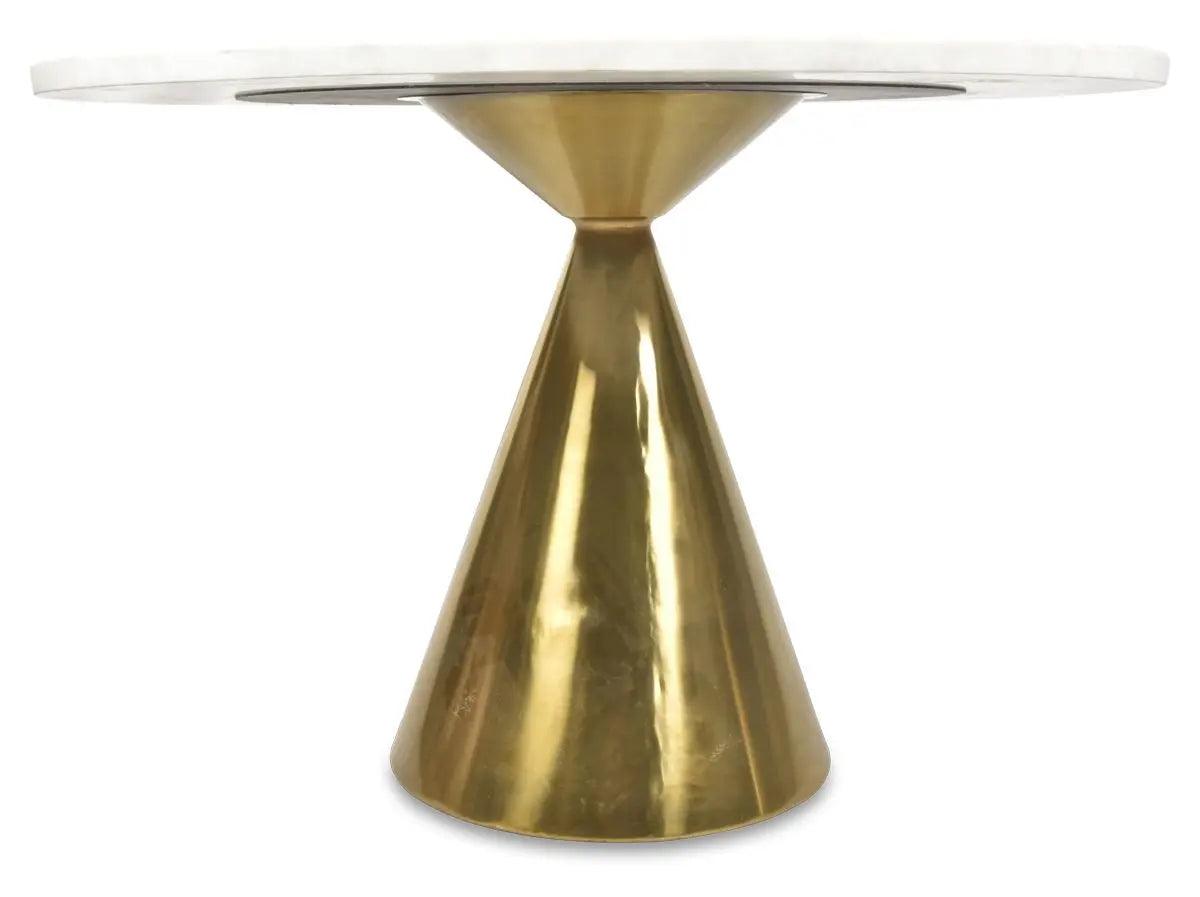 HG Living Pedestal Marble Iron Dining Table Antique Brass - Dining TableGF879332092123086 4