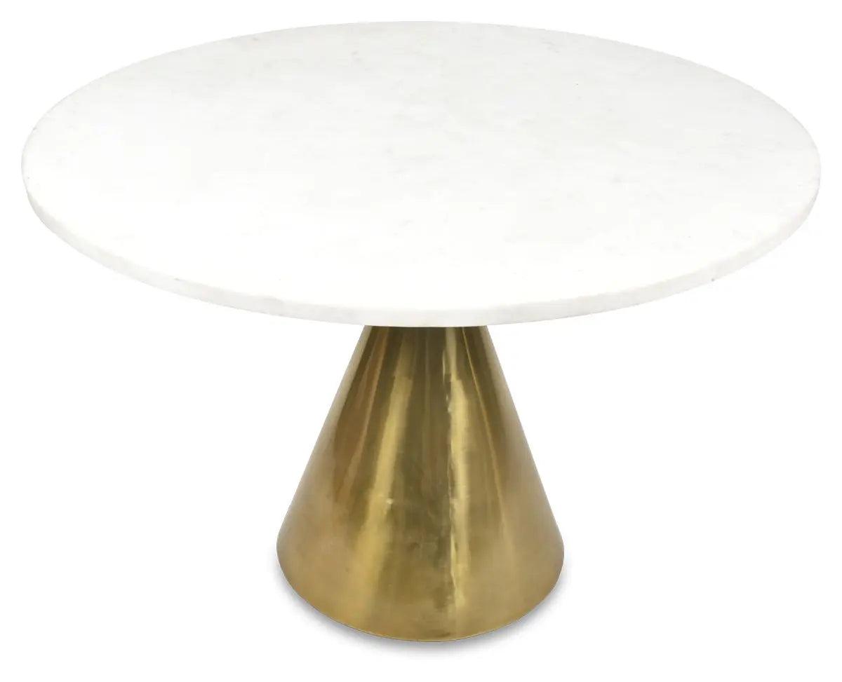 HG Living Pedestal Marble Iron Dining Table Antique Brass - Dining TableGF879332092123086 8