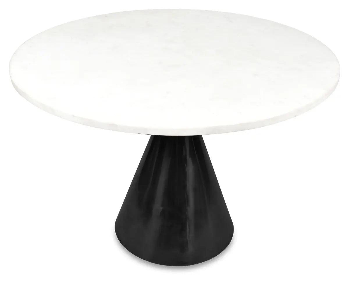 HG Living Pedestal Marble Iron Dining Table Black - Dining TableGF909332092133528 3