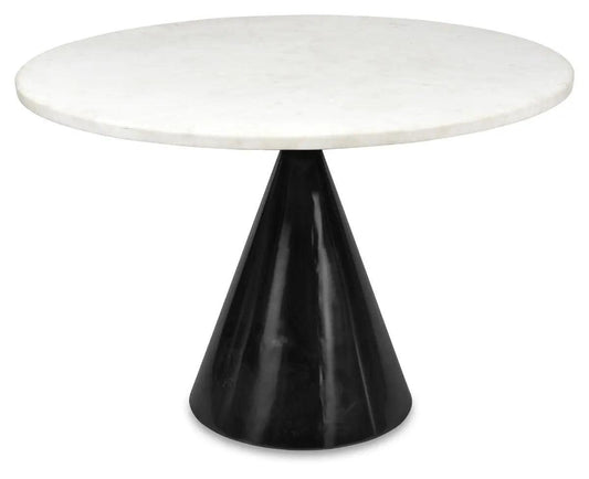 HG Living Pedestal Marble Iron Dining Table Black - Dining TableGF909332092133528 1