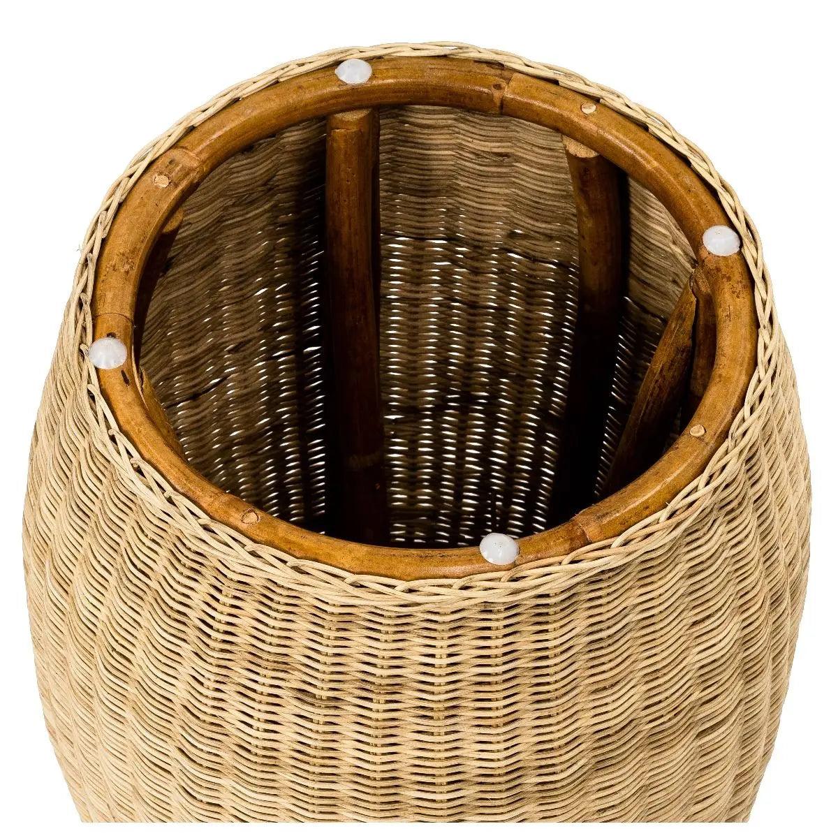 HG Living Pitali Rattan Wicker Woven Stool Natural - OttomanWI119332092133634 2