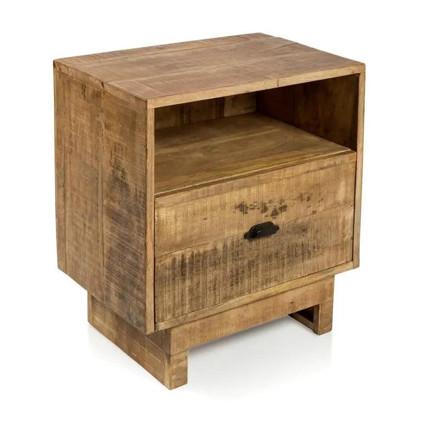 HG Living Rustic Mango Wood Side Drawer Natural - Bar TrolleysBX679332092075279 1