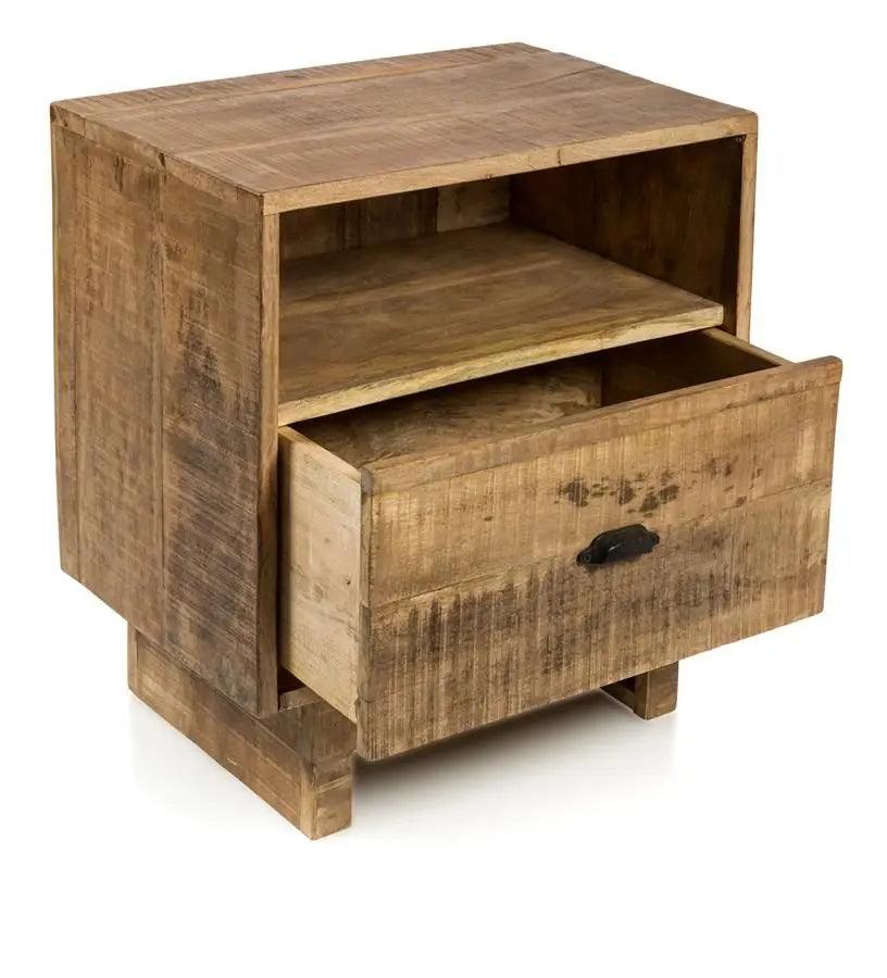 HG Living Rustic Mango Wood Side Drawer Natural - Bar TrolleysBX679332092075279 5