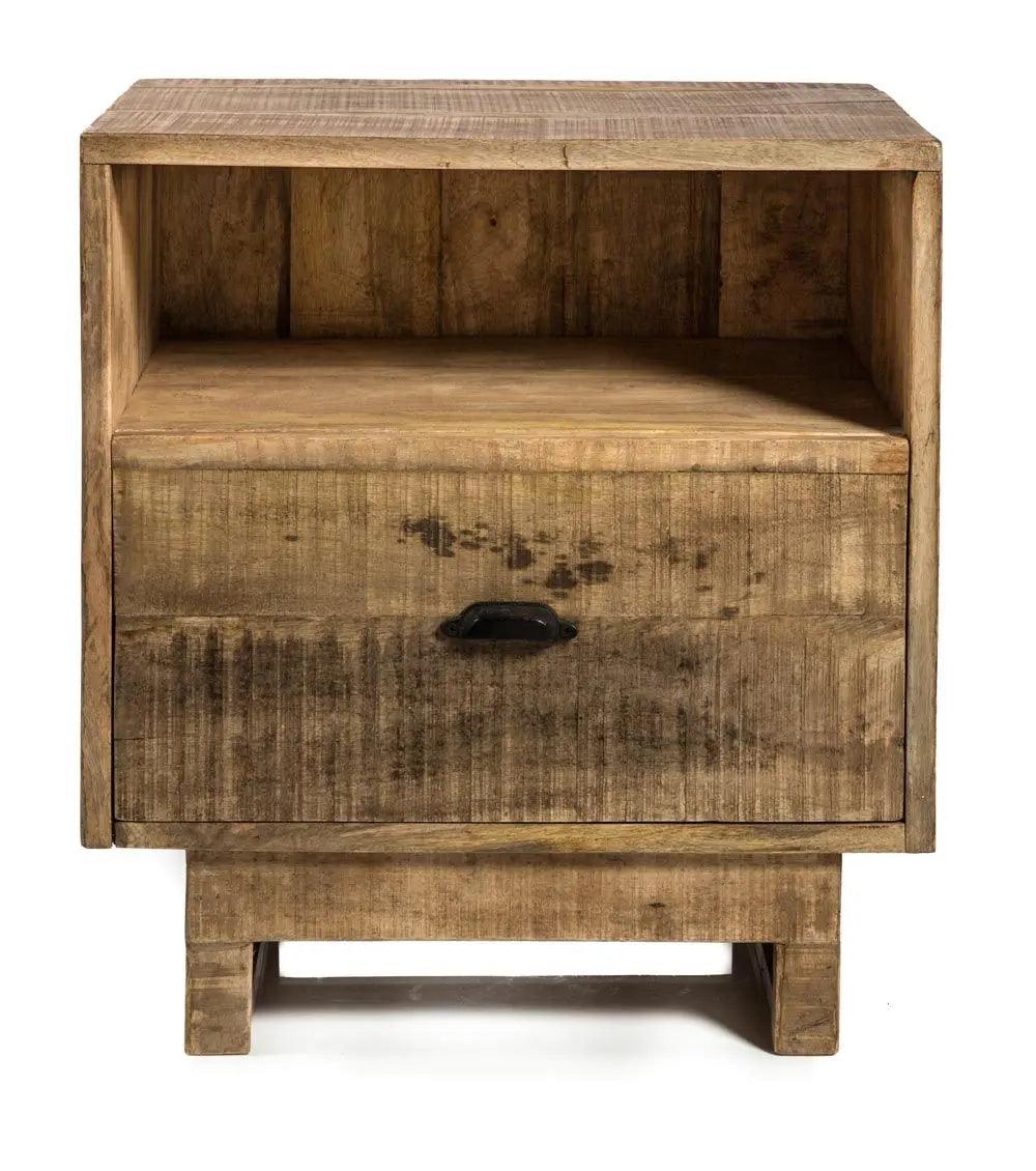 HG Living Rustic Mango Wood Side Drawer Natural - Bar TrolleysBX679332092075279 2