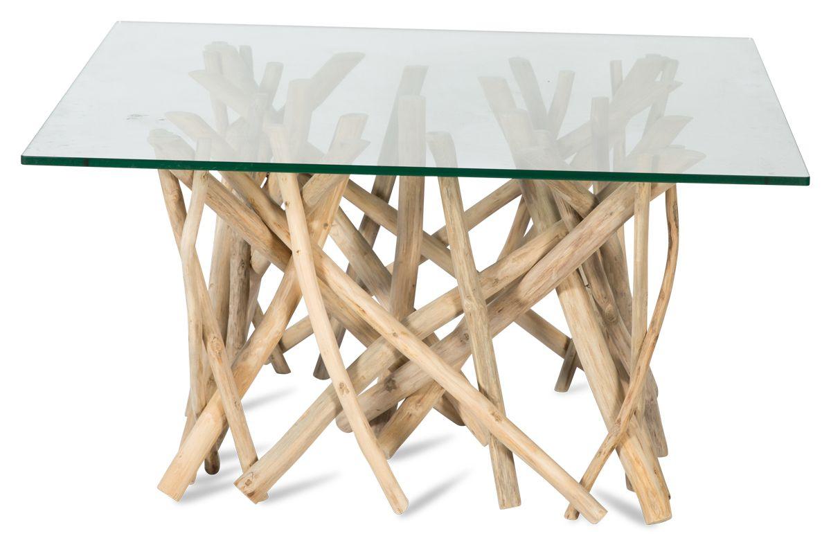 HG Living Semerang Glass Coffee Table With Teak Branch Base Natural - Coffee TablesCM029332092108618 3