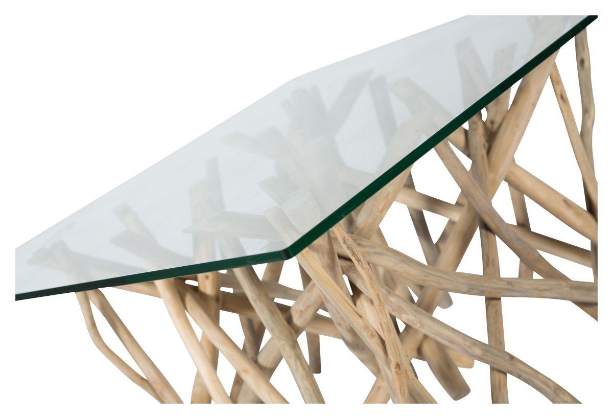 HG Living Semerang Glass Coffee Table With Teak Branch Base Natural - Coffee TablesCM029332092108618 2