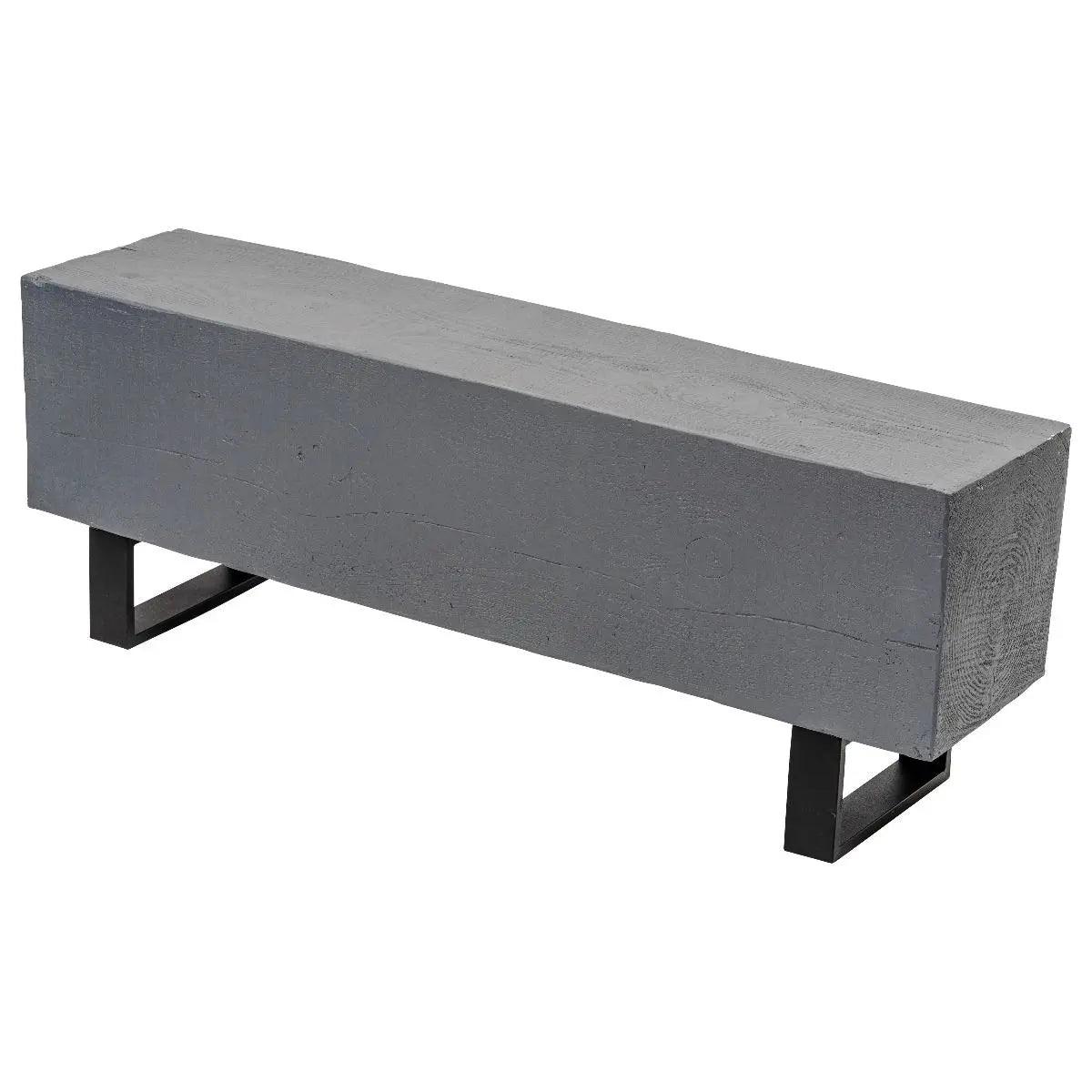 HG Living Woodland Indoor/Outdoor Faux Wood Bench Grey YS10 - Wood BenchYS109332092133160 9