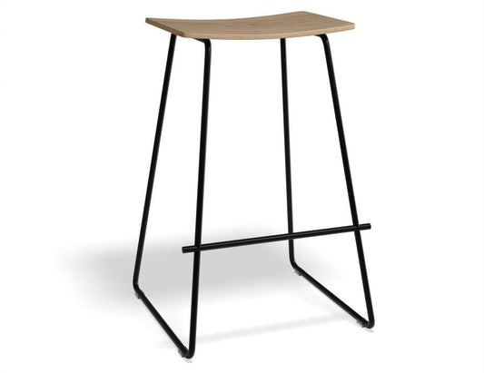 Hudson Stool - Black - Natural-Level-Prime Furniture