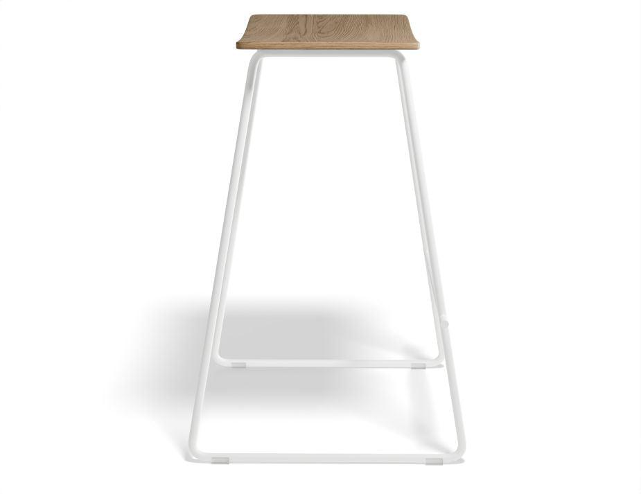 Hudson Stool - White - Natural-Level-Prime Furniture