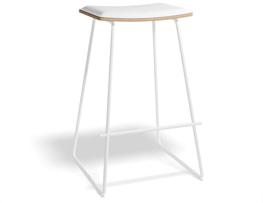 Hudson Stool - White - White Pad-Level-Prime Furniture